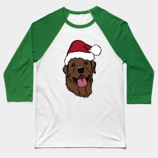 Santa Chocolate Lab Baseball T-Shirt